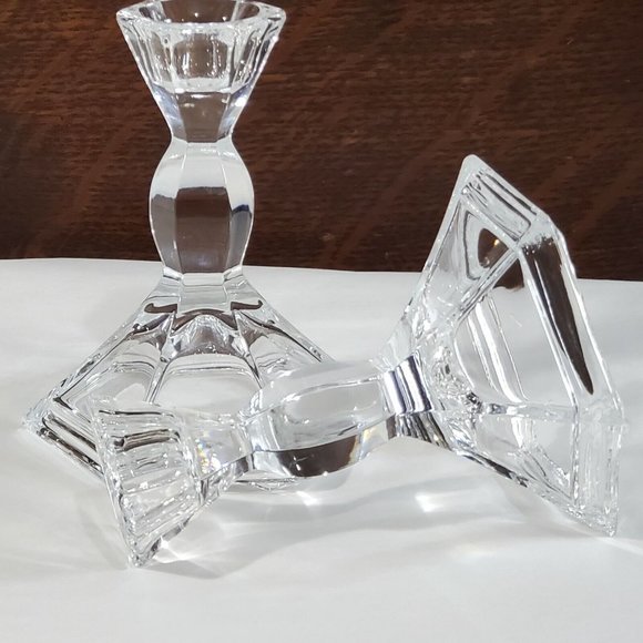 Michael C Fina 24% Lead Crystal Candlestick Holders set 4" made in USA - Picture 6 of 12